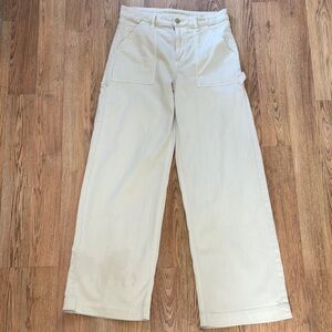American Eagle Outfitters Cream Wide Leg Pants